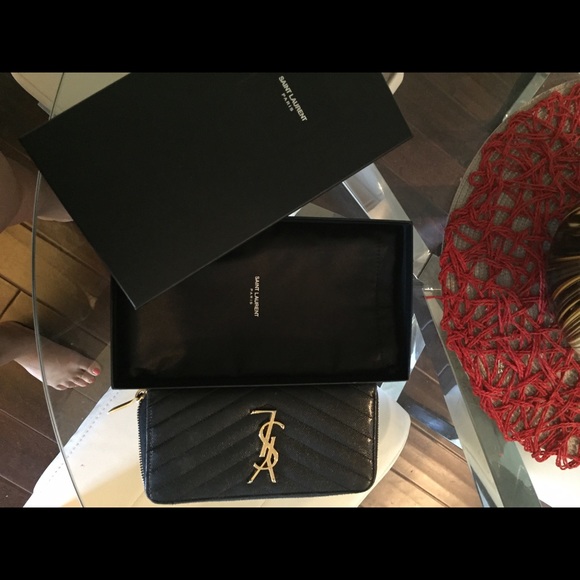 YSL wallet - black and gold