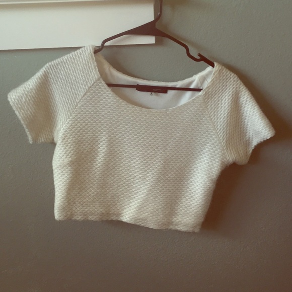 White Cropped Sweater Tee