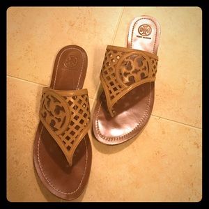 Tory Burch Tan Logo Sandals