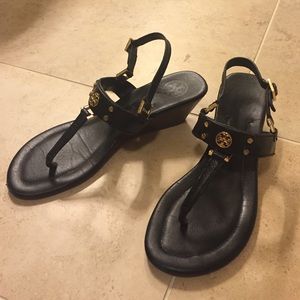 Tory Burch Black Wedges
