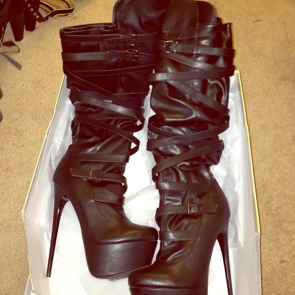 Strappy over the knee boots