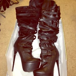 Strappy over the knee boots