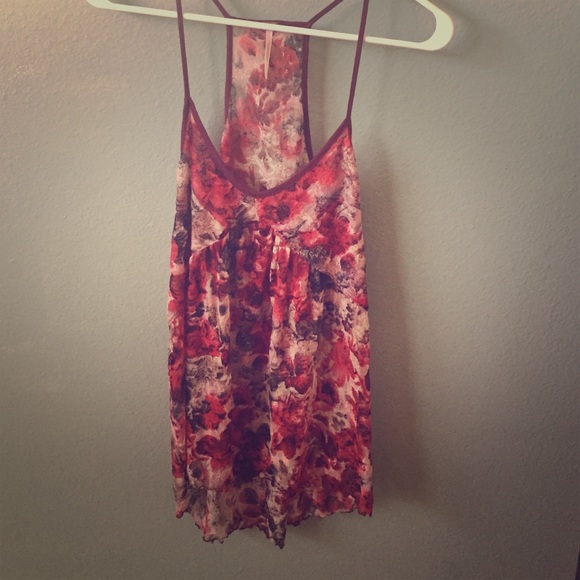 Floral Red Lace Top
