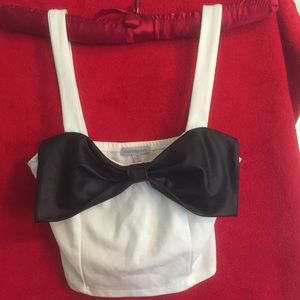 Charlotte Russe tuxedo crop top