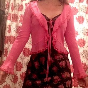 Pink Vintage Betsey Johnson sequin cardigan