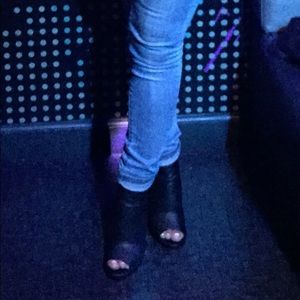 Chic black peep toe booties from H&M