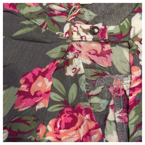 SOLD OUT Floral Print Trapeze Dress Grey - Picture 4 of 4