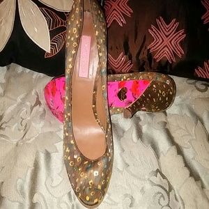 BETSEY JOHNSON 8.5 LADIES FLORAL PRINT PEEP SHOE