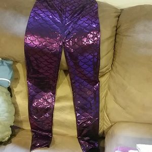 Purple Mermaid scale leggings