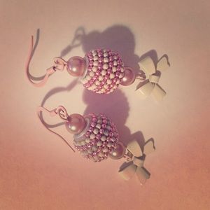 Handmade costume earrings with bows!