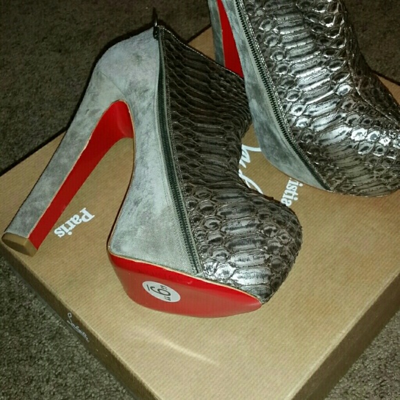 Christian Louboutin Python Gray Booties - Picture 3 of 3