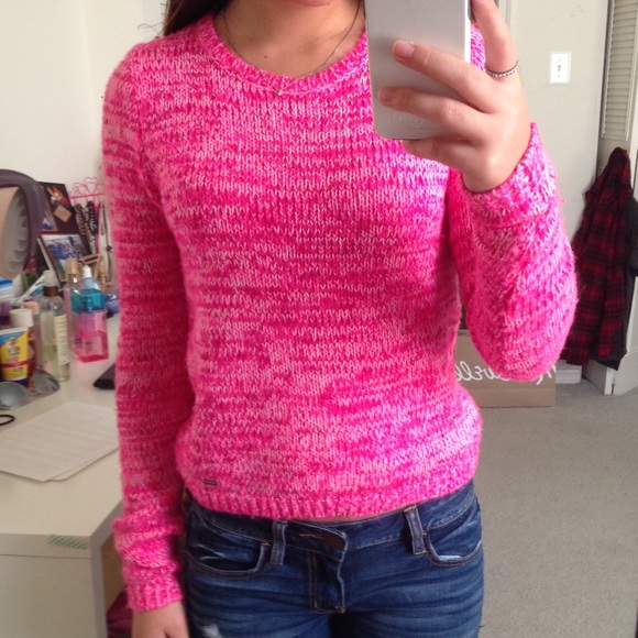 pink knit sweater