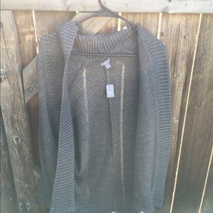 thick grey accent cardigan