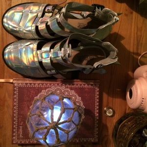 Holographic Heeled Sandals