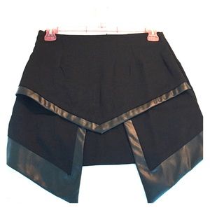 Gladiator leather trimmed skirt
