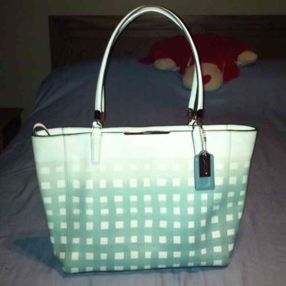Coach NWT E/W Gingham Tote