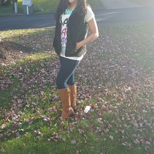 PRICE DROP! Reversible faux fur sleeveless vest