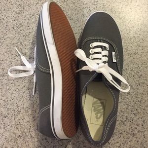 Gray canvas vans