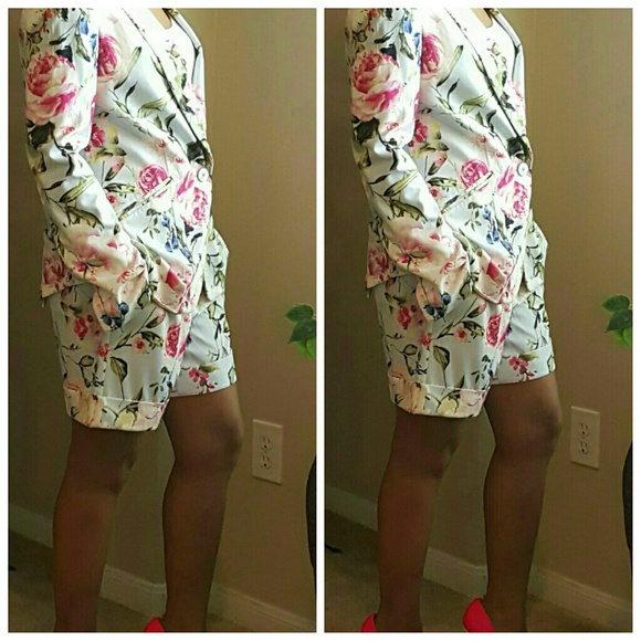 Floral Blazer/Shorts Outfit