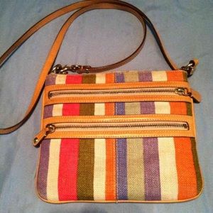 Coach Legacy Linen Stripe Letter Bag