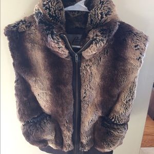 Faux frenzie brown fur vest by dena