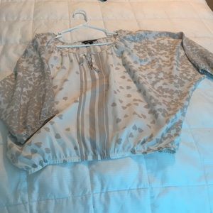 Cream and tan xs stripped and heart blouse