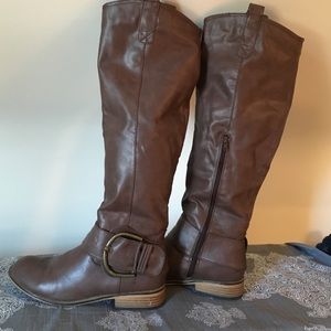 Brown riding boots