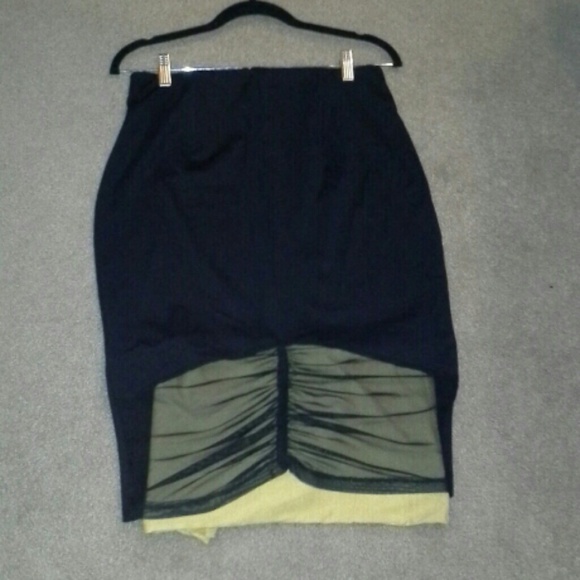 Fitted Midi Skirt - Sheer Rear Panel