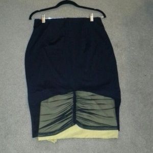 Fitted Midi Skirt - Sheer Rear Panel