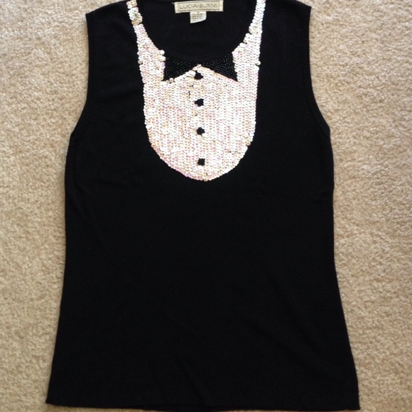 Beaded tuxedo shirt
