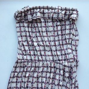 Floaty, strapless, floral dress size small