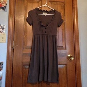 grey button down dress