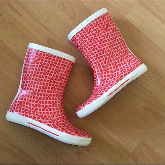 Pink COACH Rain Boots