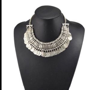 Hot Stylish Color Silver Coins Choker Necklace