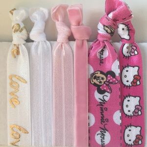 Set of 6 elastic hair ties