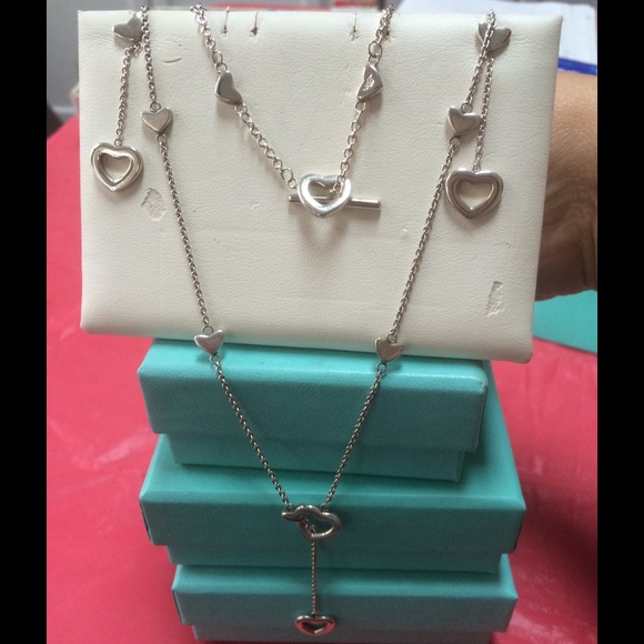 Rare find Tiffany Lariat heart link set