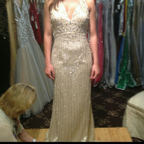 ORIGINALLY $1250 Champagne Tony Bowls formal gown