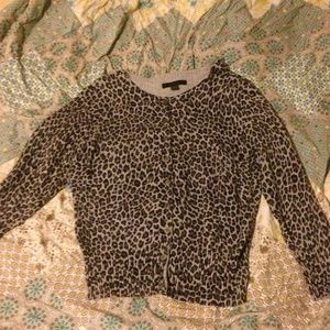 Express snow leopard cheetah cardigan