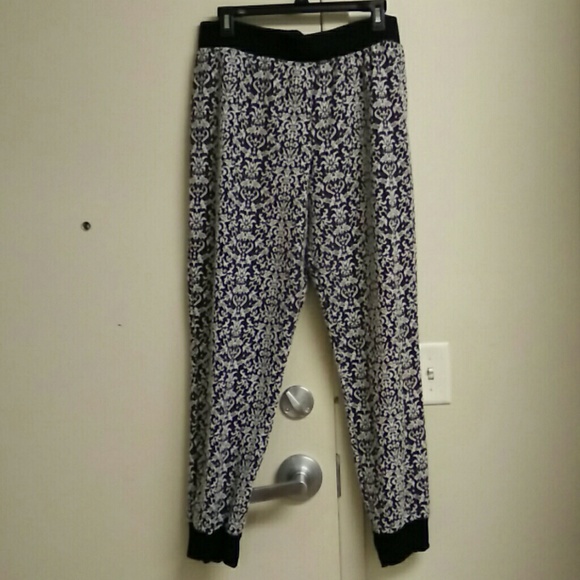 Black and white patterned joggers