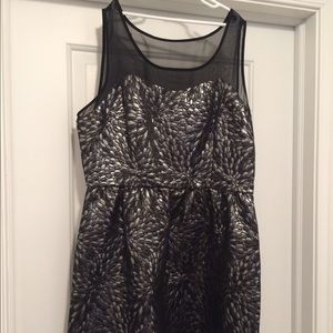 Black and silver mini dress