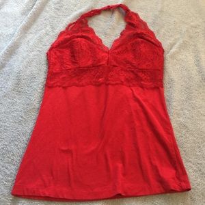 Bozzolo red lace top
