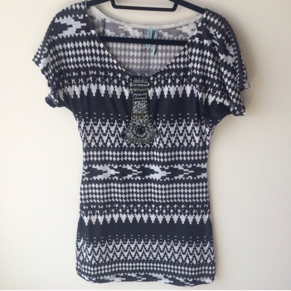 Marciano | black and white, Aztec beading
