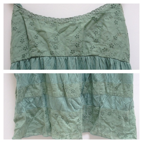 🚫 SOLD! 🚫 Mint Green Eyelet Lace Babydoll Dress - Picture 3 of 4