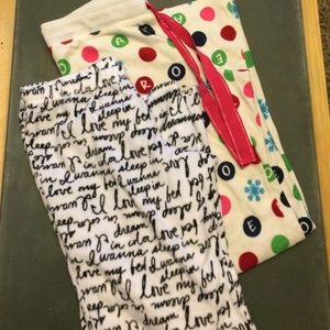 Two pairs of pajama pants.
