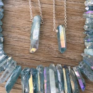 Aqua Aura Quartz Necklace