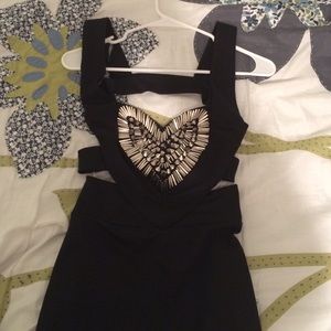 Black studded heart dress