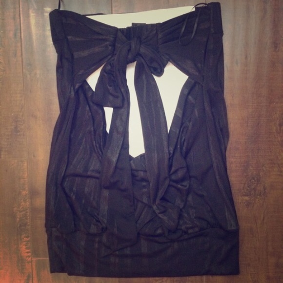 Guess | black tube top, bow tie back - Picture 3 of 4