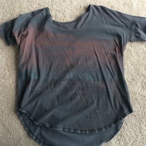 Free People Grunge faded quote oversized Tee sz S