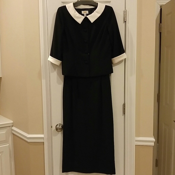 Talbots Black 2 Piece Evening Dress