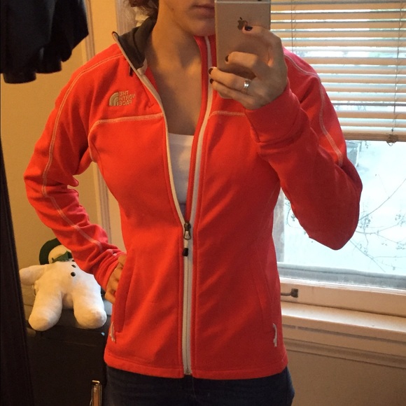 North Face Zip Jacket XS Coral